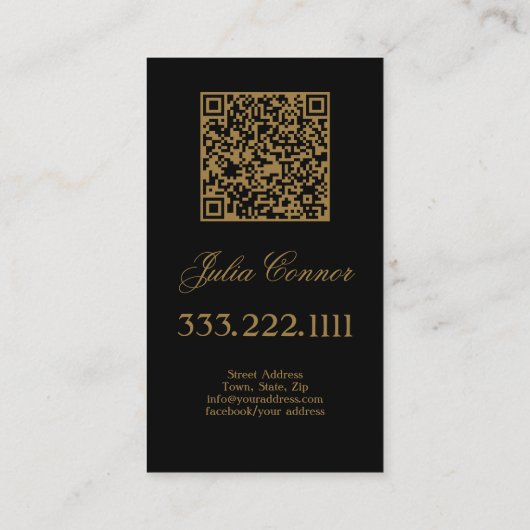 Golden Wolf Portrait Luxe zwart Visitekaartje (Achterkant)