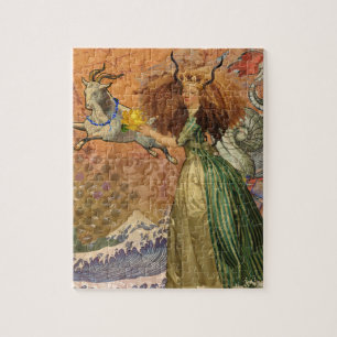 Golden Woman Capricorn Gothic Whimsical Legpuzzel