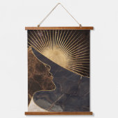 Golden Woman Illusion with Sun and Marble Textures Hangend Wandkleed (Voorkant)