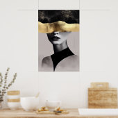Golden Woman with Black Band: Modern Art Poster (Keuken)