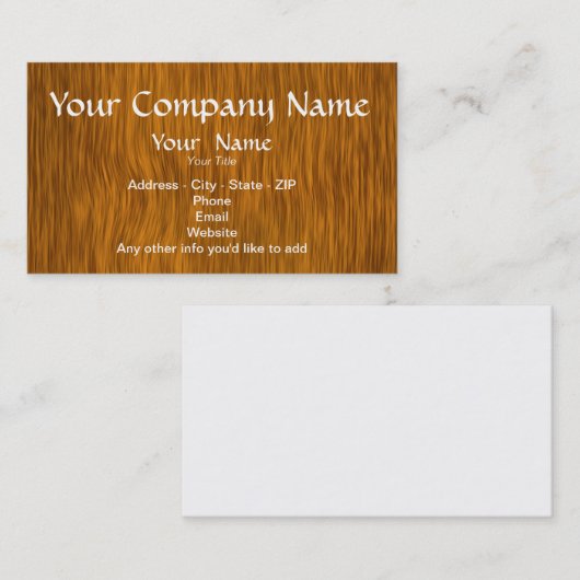 Golden Wood Achtergrond Aangepaste Visitekaartjes (Voorkant / Achterkant)