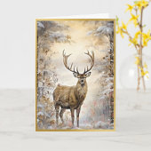 Golden Woodland Elk Beauty Kaart (Gele Bloem)