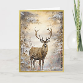 Golden Woodland Elk Beauty Kaart