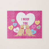 Golden Word Heart Valentijnse Jigzaag Puzzle Legpuzzel (Horizontaal)