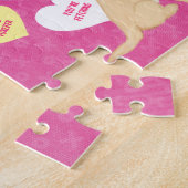 Golden Word Heart Valentijnse Jigzaag Puzzle Legpuzzel (Zijkant)