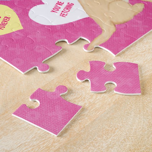 Golden Word Heart Valentijnse Jigzaag Puzzle Legpuzzel (Zijkant)