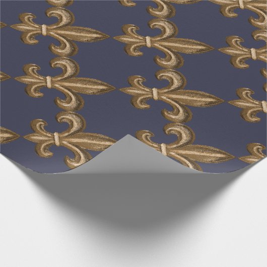 Golden Wough Iron Fleur de Lis Custom Cadeaupapier (Hoek)