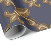 Golden Wough Iron Fleur de Lis Custom Cadeaupapier (Rol Hoek)
