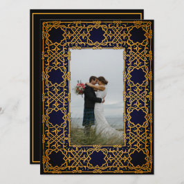 Golden Woven Celtic Knot Invitation Kaart