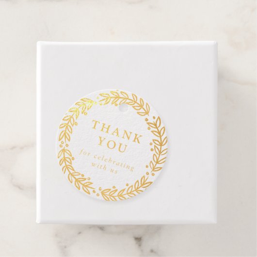 Golden Wreath Dank je Bedankjes Labels (Met doos)