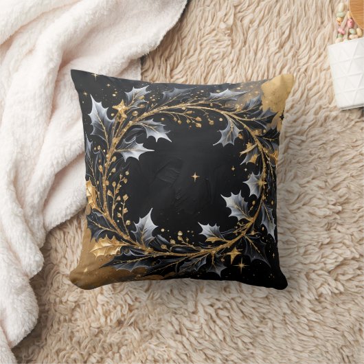 Golden Wreath Glamour Throw Pillow Kussen (Deken)