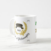 Golden Wreath PhD Doctor Degree Afstuderen Koffiemok (Voorkant links)