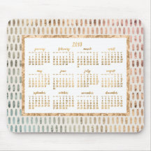 Golden Yarly 2019 Calendar Muismat Light