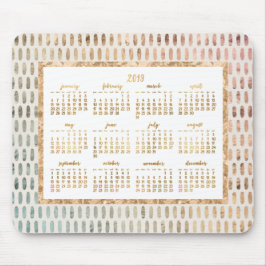 Golden Yarly 2019 Calendar Muismat Light