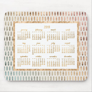 Golden Yarly 2019 Calendar Muismat Light