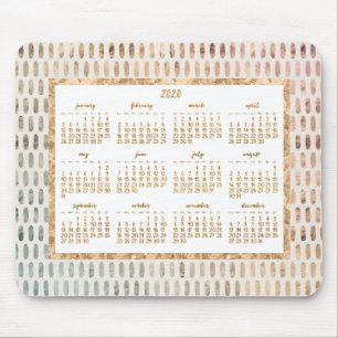 Golden Yarly 2020 Calendar Muismat Light