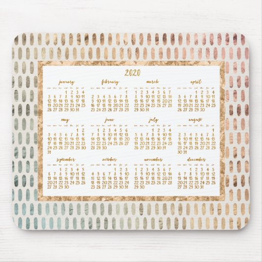 Golden Yarly 2020 Calendar Muismat Light (Voorkant)