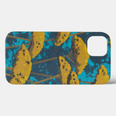 Golden Yarrow Garden met blauwe achtergrond Case-Mate iPhone Case (Achterkant (horizontaal))