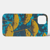 Golden Yarrow Garden met blauwe achtergrond Case-Mate iPhone Case (Achterkant (horizontaal))