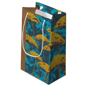 Golden Yarrow Garden met blauwe achtergrond Klein Cadeauzakje