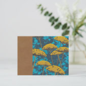 Golden Yarrow Garden met Blue Background Briefkaart (Staand voorkant)