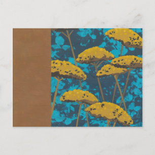 Golden Yarrow Garden met Blue Background Briefkaart