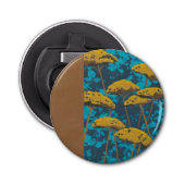 Golden Yarrow Garden met Blue Background Button Flesopener (Voorkant)