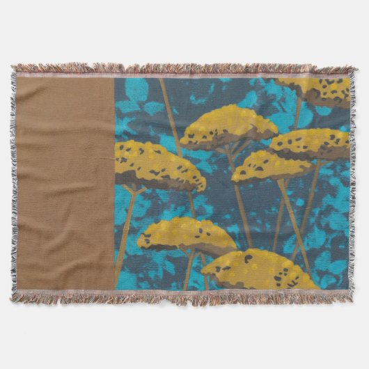 Golden Yarrow Garden met Blue Background Deken (Voorkant)