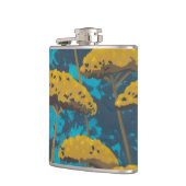 Golden Yarrow Garden met Blue Background Heupfles (Links)