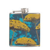 Golden Yarrow Garden met Blue Background Heupfles (Voorkant)