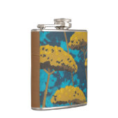 Golden Yarrow Garden met Blue Background Heupfles (Rechts)