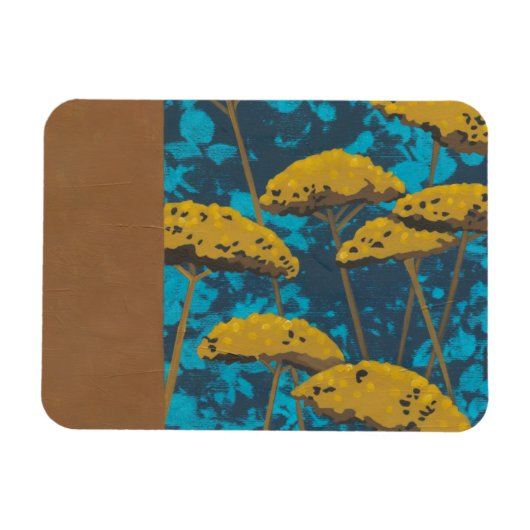Golden Yarrow Garden met Blue Background Magneet (Horizontaal)