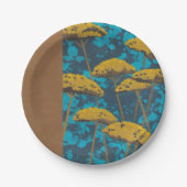 Golden Yarrow Garden met Blue Background Papieren Bordje (Voorkant)