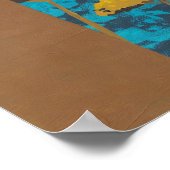 Golden Yarrow Garden met Blue Background Poster (Hoek)