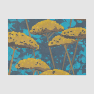 Golden Yarrow Garden met Blue Background Tissuepapier