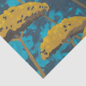 Golden Yarrow Garden met Blue Background Tissuepapier (Detail)