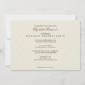 Golden Years Damask Birthday Party Invite (roze) Kaart (Achterkant)