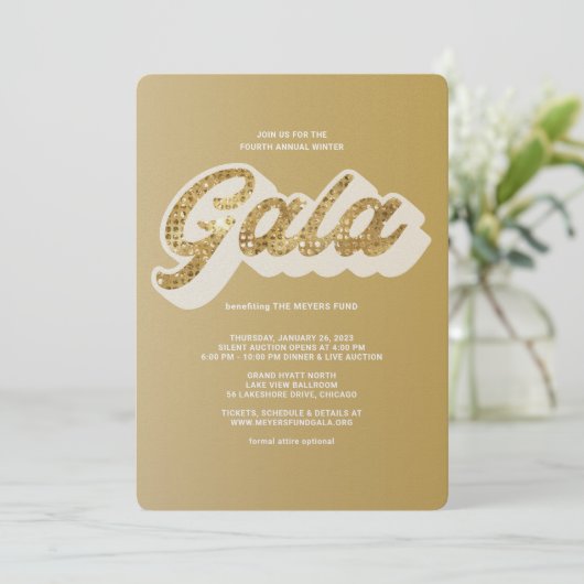 Golden Years Gala Uitnodiging (Staand voorkant)