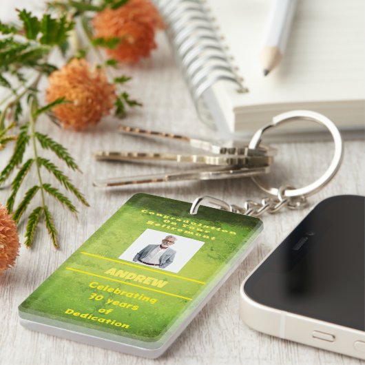 Golden Years Keepsake Acryl Sleutelhanger (Voorkant Rechts)