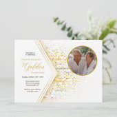 Golden Years Photo Jubileum Party Invitation Kaart (Staand voorkant)