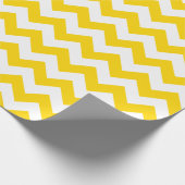 Golden Yellow and White Large Chevron Cadeaupapier (Hoek)