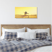 Golden Yellow Antiek Airplane Wingspan Canvas Afdruk (Insitu (Slaapkamer))