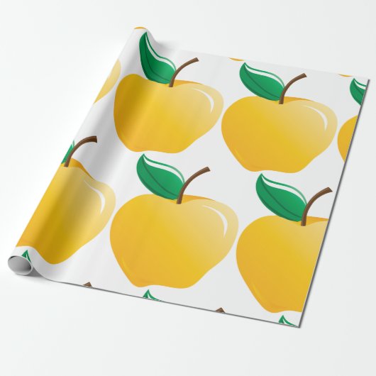Golden Yellow Apple Cadeaupapier (Uitgerold)