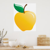 Golden Yellow Apple Poster (Keuken)