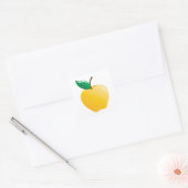 Golden Yellow Apple Vierkante Sticker (Envelop)