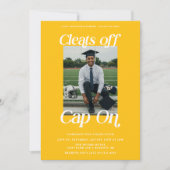 Golden Yellow Athlete Afstuderen verwijdert Pet op Kaart (Voorkant)