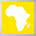 Golden Yellow Audacious Africa Poster<br><div class="desc">De Afrika-kaart is wit en contrasterend in het Safari-palet van Emporio Moffa,  geïnspireerd door de gewaagde avontuurlijkheid en wildernis van het continent.</div>