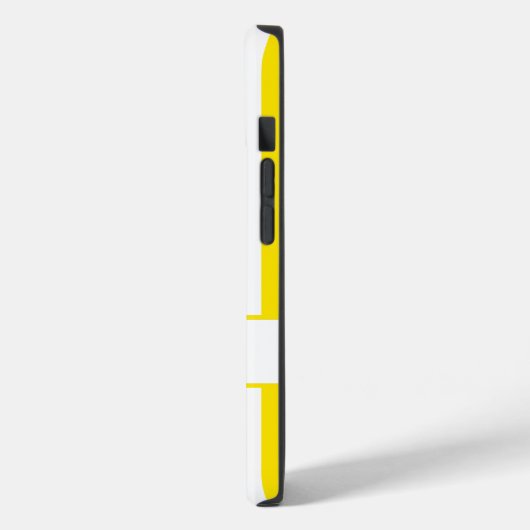 Golden Yellow Autumnal Stripes met monogram Case-Mate iPhone Case (Achterkant / Links)