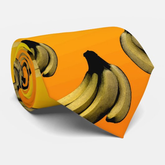 Golden Yellow Banana Pattern, Stropdas (Opgerold)