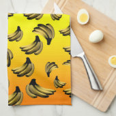 Golden Yellow Banana Pattern, Theedoek (Quarter Fold)